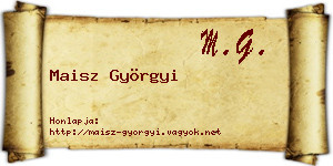 Maisz Györgyi névjegykártya